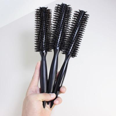 China Wholesale Waterproof Bristle Nylon Teeth Salon Lotus Wooden Comb Brush Curly Wooden Round Hair Brush Tool for sale