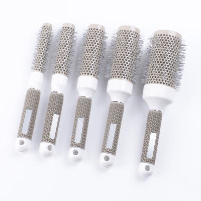 China Waterproof 4 Sizes Professional Salon Styling Tools Round Hair Comb Hairstyle Curling Hair Brushes Comb Iron Ceramic Barrel Comb for sale