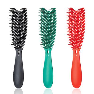 China Waterproof Eco-friendly Biodegradable Hair Brush Curled Anti Static Curly Detangling Hair Brush For Curly for sale