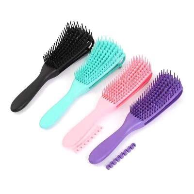 China Custom Logo Octopus Afro Hair Textured Waterproof 3a To 4c Duct Detangling Wavy Curly Wet Hair Brush for sale