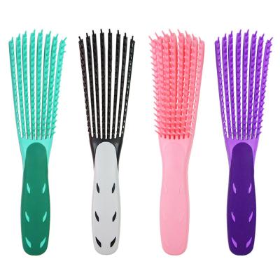 China Custom Logo Afro Hair Textured Waterproof 3a To 4c Duct Detangling Wavy Curly Wet Hair Brush for sale