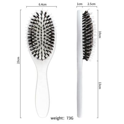 China Custom Logo Wood Boar Bristle Wig Private Label Hair Extension Brush Waterproof for sale