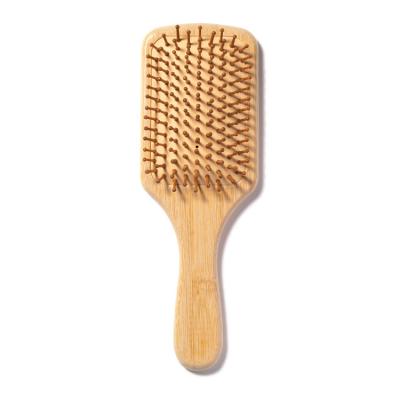 China Detangling Paddle Hair Brush Bamboo Wood Paddle Brush Bamboo Bristle Air Brush Paddle Brush for sale