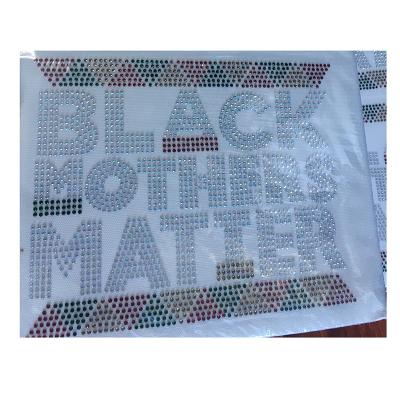 China Custom Flatback Rhinestone Juneteenth Black Mothers Import Iron On Bling Wholesale For T Shirts Apparel for sale