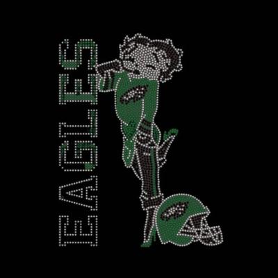 China Custom Betty Boop Shoe Helmet Rhinestone Transfer from Philadelphia Eagles Football Flatback for sale