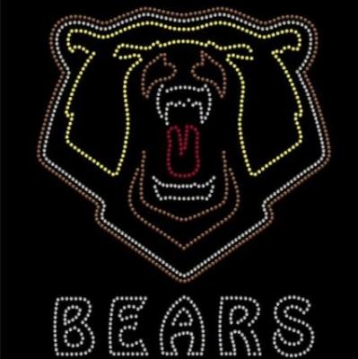 China Custom Flatback Bear Rhinestone Hotfix Transfer For Clothes for sale