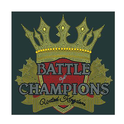 China Wholesale Flatback factory battle champions crown hotfix rhinestone iron on design for apparel for sale