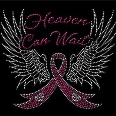 China Flatback Customized Angel Wings Pink Ribbon Breast Cancer Rhinestone Transfer Designs for sale