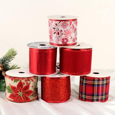 China textile & Christmas Glitter Cable Ribbon New Style Christmas Gift Box Decorative Fabric Ribbon For Handmade Decorate for sale