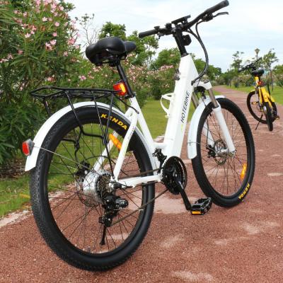 China Aluminum Alloy City Electric Bike 26 Inch Driver Mid Motor 36V 48V 250w 350w 500w 750w Driver Unisex Electric Bicycle City Bike for sale