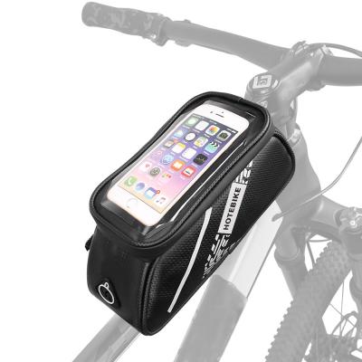 China Multi-function Bicycle Waterproof Top Frame Bag Touch Screen Mobile Phone Bag Water Proof Tube Bike Bag for sale