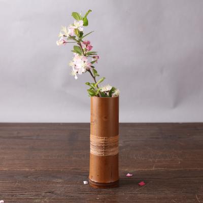 China Creative Desktop Winding Bamboo Branch Bamboo Vase Two Color China Decoration Vase Flower Container for sale