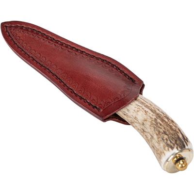 China Modern Purple Sandalwood Pu'er Tea Knife Damascus Pattern Antler Ostrich Bone Stainless Steel Tea Cone For Tea Leaves for sale