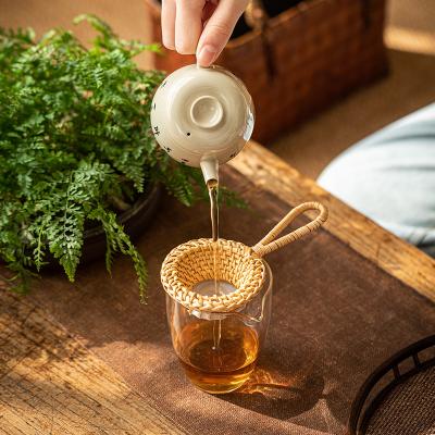 China Japan Tea Residue Leaves Filter Hole Squash Tea Meng Zong Bamboo Root Tea Bamboo Sieve Drain Spoon Leakage for sale