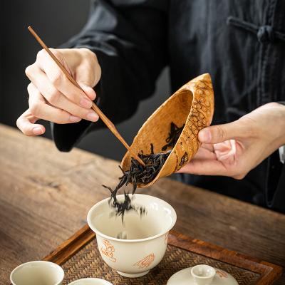 China China Retro Boutiquel Cha Ze For Tea Leaves Handmade Coffee New Bamboo Tea Scoop Holder for sale