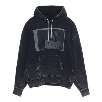 China Vintage Anti-Shrink High Quality Loose Acid Wash Fashion Streetwear Custom Men's Hoodie for sale