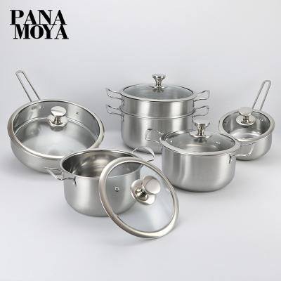 China Sustainable 11pcs Stainless Steel Cooker Set, Multifunctional Cooking Pot Set, Soup Pot Steamer Pan Set for sale