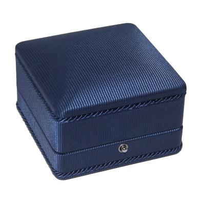 China Large blue plastic ring box BR-60 - [NAM WAH] custom logo - - diamond ring box - luxury push button for sale