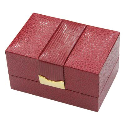 China Wedding Pairs Wedding Tarpaulin Engagement Ring Box Color Logo Luxury Custom Leatherette Paper Packing Paper White Black Cream Red Lock for sale