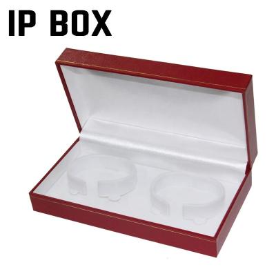 China CT13B Red Leatherette Leatherette Paper Wedding Box Covering Bracelets Custom Logo 168 x 89 x 42 mm MOQ 120 pieces for sale