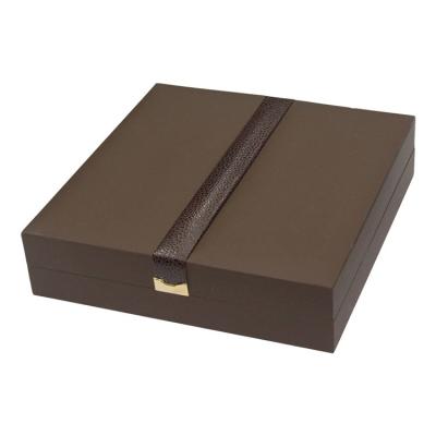 China Wholesale customized custom material packaging small MOQ large collar leatherette paper box tarpaulin logo color insert for sale