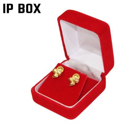 China Velvet 6224 Velvet Earring Box - Color: - Custom Printed Logo - Full Red MOQ 120 pc for sale