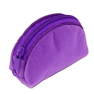 China Velvet Zipper Coin Pouch - Luxury Jewelry Bag Cotton Pouches Wholesale Custom - MOQ 120pc - 916 Purple Series for sale