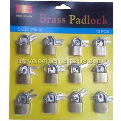 China thin type 30-70mm mini brass padlock for sale