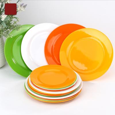 China Factory Wholesale Viable Color Plastic Round Dinner Dish for sale