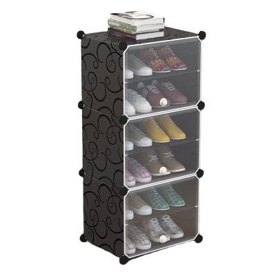 China Detachable Dustproof Shoe Storage Cabinet Can Be Assembled Multi-layer Shoe Cabinet Plastic Shoe Rack for sale