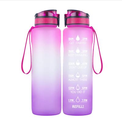 China Sustainable Hot Sale Gradient 1.5L Bounce Cover Frosted Large Capacity Space Cup Sports Bottle for sale