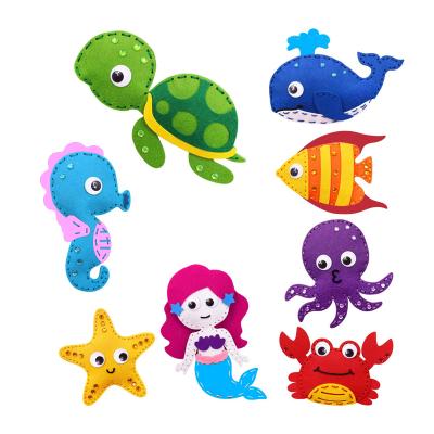 China Amazon Hot Selling Felt DIY Felt Kids Sea Animals Craft My First Sewing Kit Set of 8 for sale