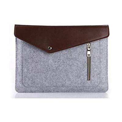 China Lightweight Felt Sleeve and PU Case Leather Cover Business Style Laptop Carrying Bag for sale