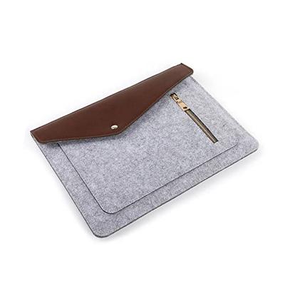 China 2021 New Arrival Gift Use Lightweight Felt and PU Leather Laptop Sleeve Case Bag for sale