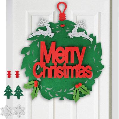 China New Improved Popular Christmas Gift Merry Christmas Hanging Felt Garlands Window Decoration For Holiday Party for sale