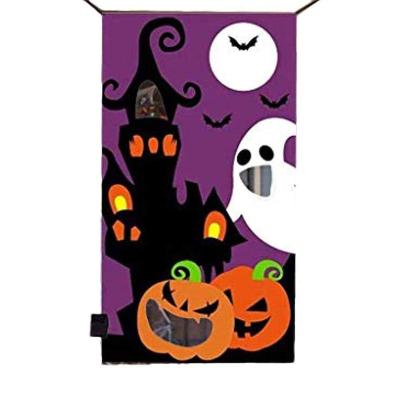 China Outdoor Activity Halloween Pumpkin Felt Hanging Banner Toss Game Decoration Set For Adults Children for sale