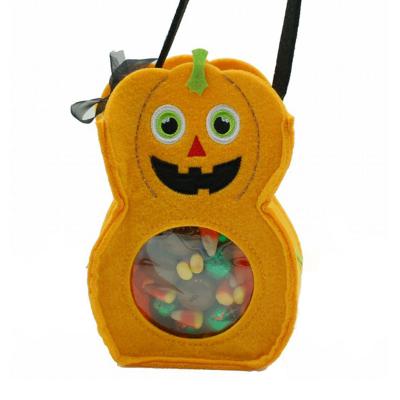 China Tried All Victory Deer Halloween Wholesale High Quality Pumpkin Felt Basket For Candy for sale