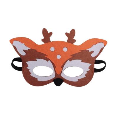 China Eco-Friendly Felt Animal Masks Fox Deer Monkey Rabbit Panda Lion Squirrel Blue Cat for sale