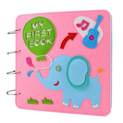 China Improve Child's Manual Ability Handmade Elephant Cover First Felt Montessori Early Education Quiet Book For Child for sale