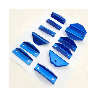 China Custom Bending Industrial Equipment Sheet Metal Fabrication Laser Cutting Brackets With Blue Color Anodized for sale