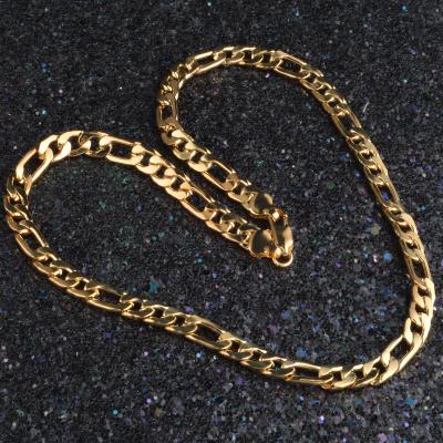 China 2022 18k Gold Plated Link Chain Necklace Adjustable Length 18k Gold Plated Popular Cuban Men's Gift Wedding CLASSIC OEM Fashion Jewelry Hip Hop for sale