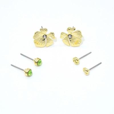 China FASHIONABLE Ladies 18K Gold Plated Copper Jeweries and Earing Flower CZ Earrings Rhodium Earrings for sale