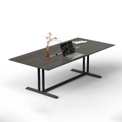 China Customized Office Furniture Work Desk Meeting Black Conference Table For Commercial for sale