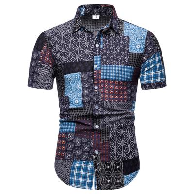 China Anti-Pilling Custom Printed Cheap Mens Canvas Casual Hawaiian Short Sleeve Shirt for sale