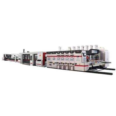 China 350mm Carton Forming Machine Flexo Folder Gluer 2 Color Printing Slotting Die Cutting for sale