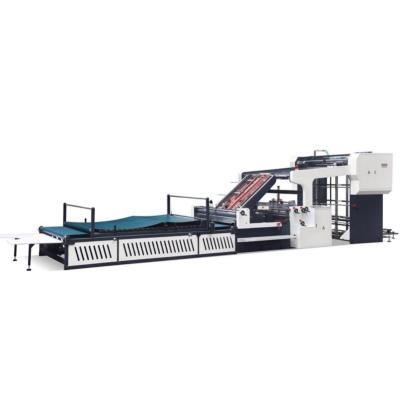 China High Speed Automatic Flute Laminator voor kleurrijke kartonnen doos 13 kw Filmverpakkingstype Te koop