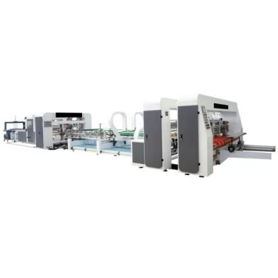 China High Speed Corrugated Paperboard Pasting Carton Box Folding Gluing Stitching Machine for sale