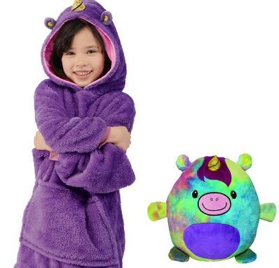 China New Breathable Model Doll Toy For Kid Christmas Gift Toy Soft Stuffed Pet Animal Plush Toy Doll Pet TV Hoodie Converts To Pillow Blanket for sale