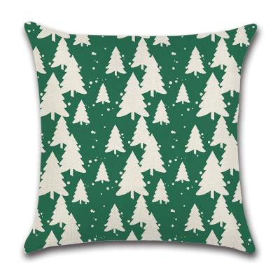 China Portable Christmas Pillowcase with Linen Christmas Series Green Floral Small Pillowcase for sale