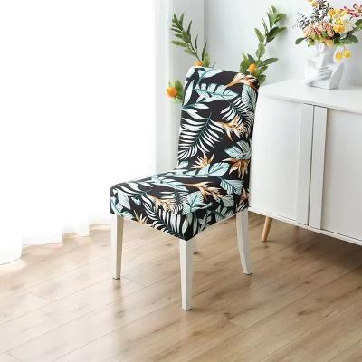 China Eco-friendly Print Restaurant Chair Cover Home Stretch Chair Cover Dining Chair Cover for sale